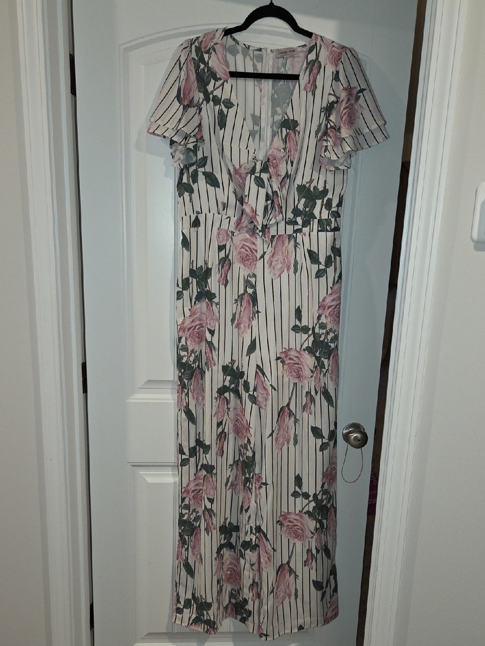 Floral Pink Stripe Jumpsuit